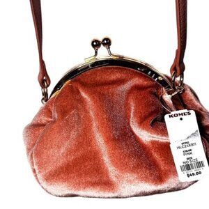 LC Lauren Conrad Coin Purse Crossbody Bag Velvet Pink New with tags!